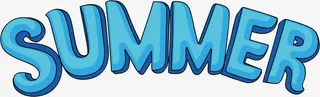 矢量卡通summer字体免抠