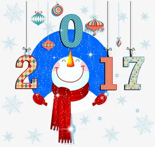 2017年雪人艺术字免抠