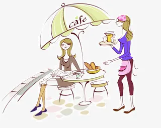 喝下午茶的女孩免抠