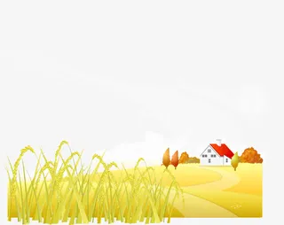 梦幻秋季郊外风景矢量免抠