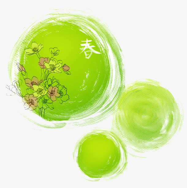 中国风水彩春天素材背景