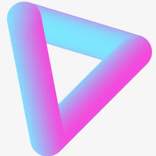 彩色三角形立体插画免抠