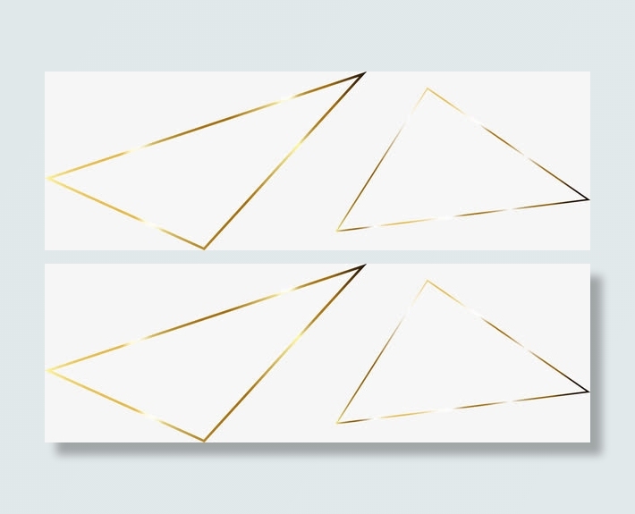 金色闪耀三角形免抠