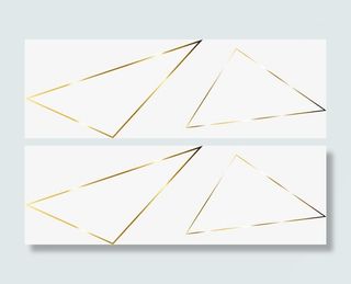 金色闪耀三角形免抠