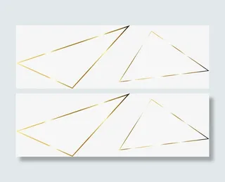 金色闪耀三角形免抠