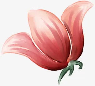 手绘水彩粉色渐变花朵免抠