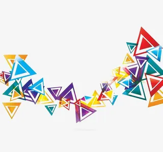 彩色三角形设计元素免抠