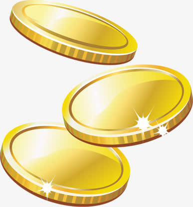 很多个黄色金币双11免抠