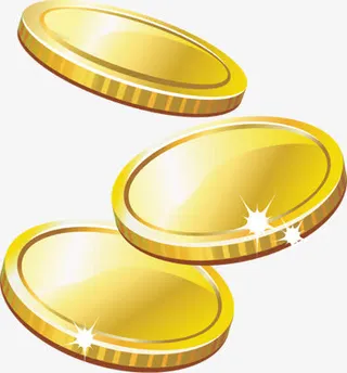 很多个黄色金币双11免抠