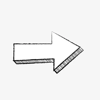 水墨简笔箭头图案免抠