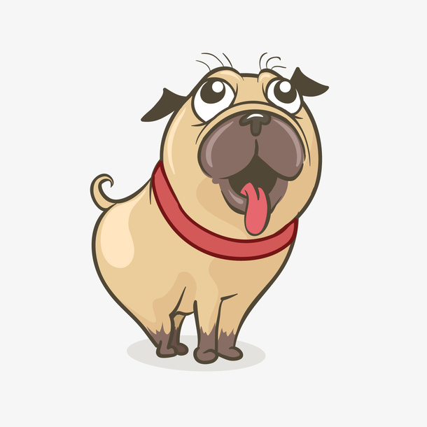 卡通巴哥犬矢量图免抠