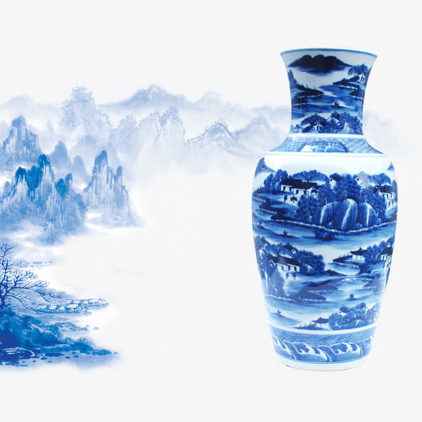 青花瓷山免抠