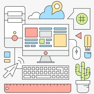 矢量线性关于业务和网络的图标免抠