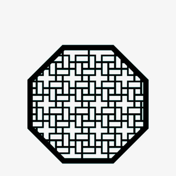 八边国风格子窗免抠