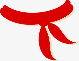 黄红色卡通红领巾免抠