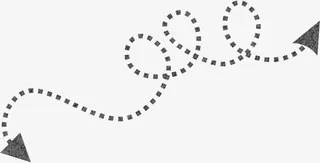 手绘黑色曲线虚线箭头免抠