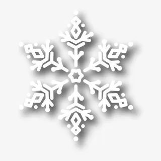 手绘白色雪花免抠