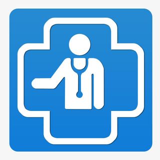 蓝色扁平医院挂号图标免抠