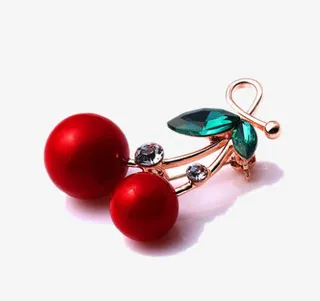 新年喜庆红寒梅胸针胸花免抠