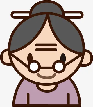 手绘简约老婆婆头像免抠免抠