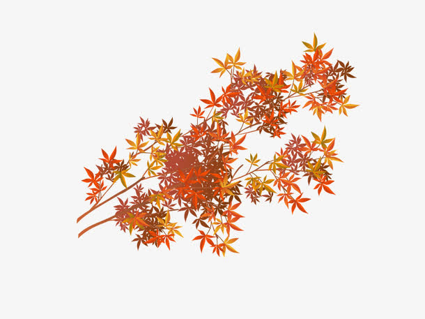 树枝花卡通矢量素材免抠