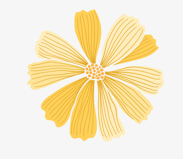 手绘黄色花朵花花瓣免抠