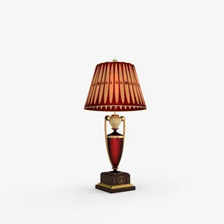 红色复古台灯北欧灯具免抠