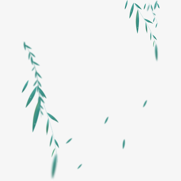 春天的柳叶卡通免抠动植物植物元素