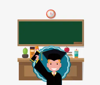 卡通创意高考冲刺课堂插画免抠免抠