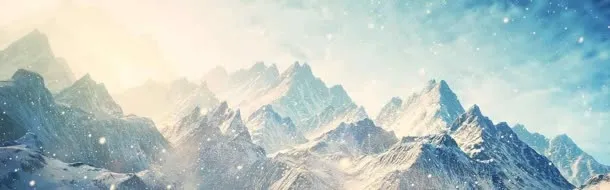 唯美雪景海报免抠