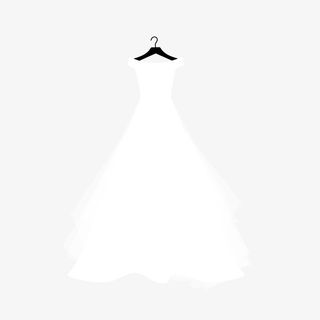 手绘夏季白色婚纱免抠