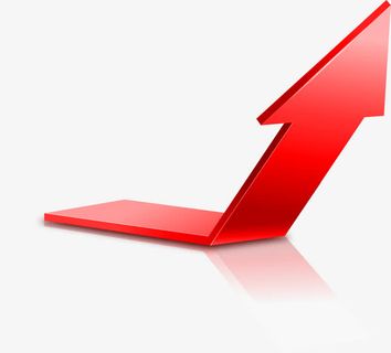 红色箭头向上增加商务装饰免抠