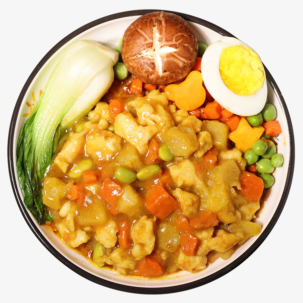 咖喱鸡丁套餐饭免抠