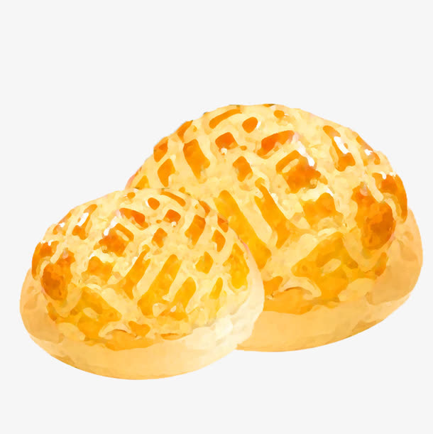 茶楼菠萝包手绘免抠