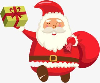 圣诞节带着礼物的圣诞老人免抠