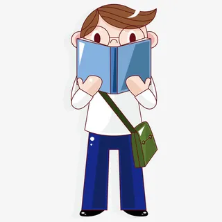 矢量可爱书生免抠