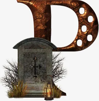 墓碑金属字母P免抠