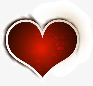 红色心形渐变矢量图免抠