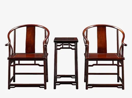 红木家具，圈椅，三件套，中国风免抠