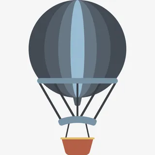 卡通热气球免抠