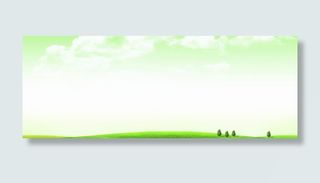 高清摄影手绘绿色草地白色云免抠