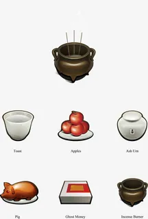 清明节拜祭物品矢量素材免抠