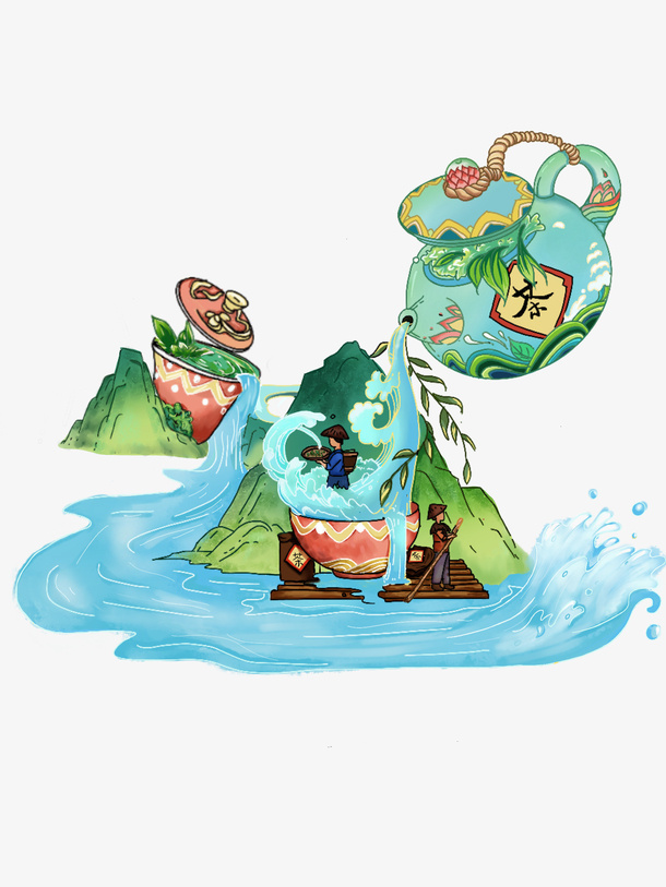 地方特色老鹰茶免抠