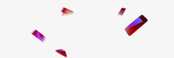 红色节日漂浮几何图形免抠