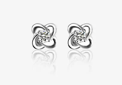 水钻纯银耳钉免抠