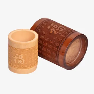 2个福字竹木竹雕雕刻毛笔笔筒实免抠 2个福字竹木竹雕雕刻毛笔笔筒实免抠
