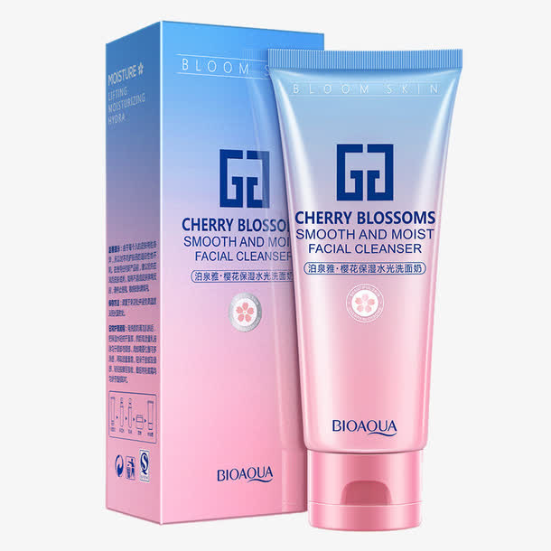 泉雅樱花洗面奶产品实物免抠