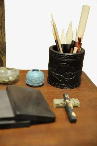 复古教育书桌桌面文房四宝免扣免抠