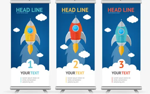 折页易拉宝矢量素材免抠