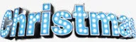 蓝色光效文字圣诞节免抠